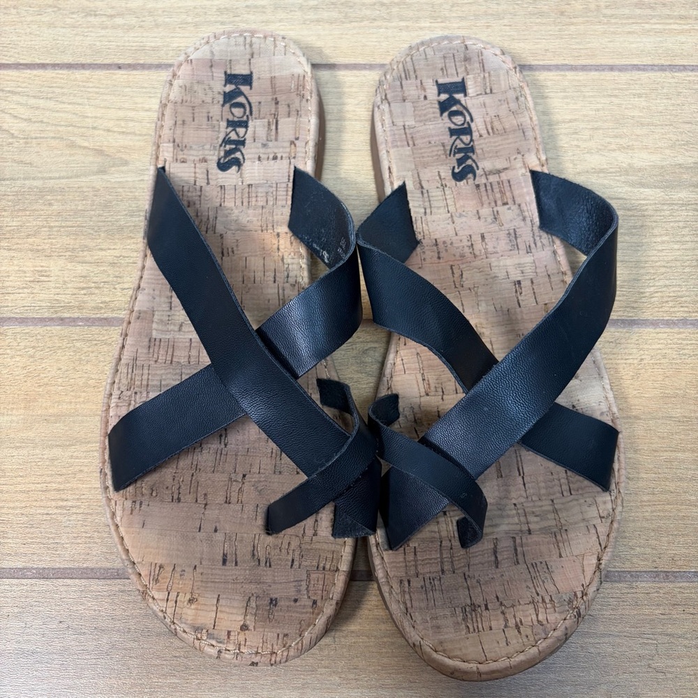 Korks Kork Ease Strappy Sandal black Sz 9